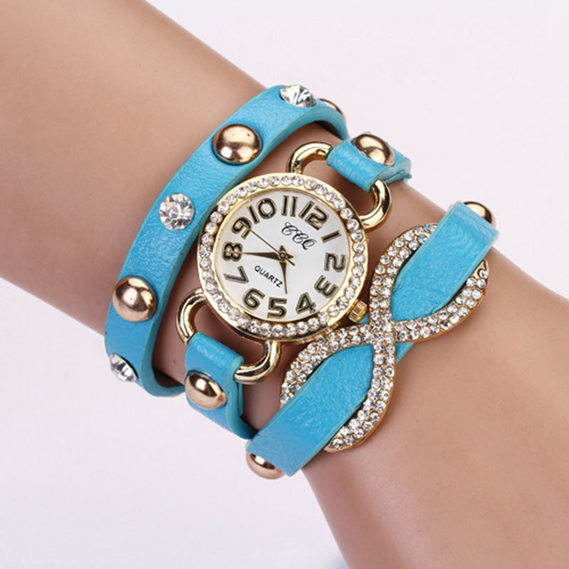 New Arrial PU Leather Strap Women Watches Fashion Cross Love Bowknot Pattern women Dress Watch drill wristwatch