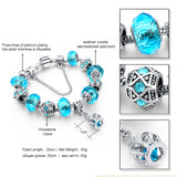Blue Crystal Charm Bracelets & Bangles for Women With Aliexpress Murano Beads Bracelet Femme Love 925 Silver Sapphire Jewelry
