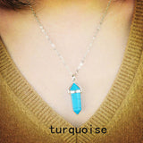 New Fashion jewelry Natural Quartz turquoise Agate Amethyst stone pendant necklace Women/Girl lover Valentine's Day gifts