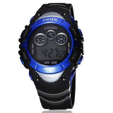 Sport watch boys child digital display waterproof silicone band 7 colours yellow fashion watches for gift
