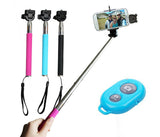 Extendable Selfie Handheld Stick Monopod with Adjustable Phone Holder and Bluetooth Wireless Remote Shutter for iPhone Samsung