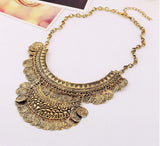 Bohemian Jewelry Vintage Gold Silver Chain Tassels Statement Alloy Choker Collar Necklace Women Gypsy Necklaces & Pendants