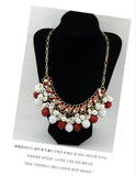 Fashion Bohemian Boho Statement Necklaces & Pendants Bijoux Fashion Crystal Beads Choker Collares Simulated Pearl Necklace Collier