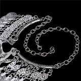 Bohemian Vintage Chunky maxi Statement Necklaces for Women Exaggerated Silver Coin Choker Necklaces & Pendants