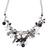 Bonsny Statement Enamel Fruit Bird Butterfly Necklace Flower AlloyLong Chain Collar  New Fashion Brand Jewelry For Women