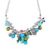 Bonsny Statement Enamel Fruit Bird Butterfly Necklace Flower AlloyLong Chain Collar  New Fashion Brand Jewelry For Women