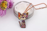 Bonsny Acrylic Cat Necklace Pendant Chain Collar Choker Pendant Animal Fashion Jewelry For Women Girs News Accessories