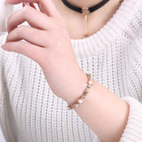 Bracelet Women Luxury 18K Gold Plated Chain Bracelet for Women Ladies AAA Cubic Zircon Simulated Pearl Jewelry Gift 