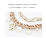 Women Fashion Simulated Pearl Heart Charm Bracelets & Bangles Pulseiras Femininas Pulseras Bijoux Men Jewelry