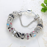Bracelets For Women Silver Plated Crystal Beads Bracelet Snake Chain Bracelet Fit Original Bracelet Bangle Authentic Jewelry