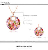 New Brand 18K Rose Golden Plated Luxury Necklaces & Pendants Inlay Multi Color AAA Swiss Cubic Zircon