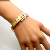 Brand Bangle Unisex Women/Men Jewelry Wholesale 4 Colors Real Platinum/18K Gold Plated Round Trendy Belt Bracelets Bangles