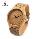 Brand Bamboo Watches Japan 2035 Move' Wood Wristwatches with Genuine Leather Band as Gifts for Friends