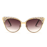 Brand Design Cat Eye Sunglasses Women High Quality Metal Frame Openwork Mesh Modeling Sun Glasses Oculos UV400 