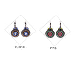 Brand Design Vintage Silver 2 Colors Brincos Women Colorful Beads Charms Rhinestones Lucky Drop Earrings Ethnic Jewelry