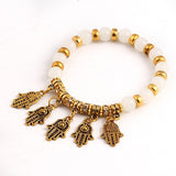 Brand Designer Colors Summer Style Vintage Bracelet Crystal Alloy Hamsa Hand Fatima Bracelets Trendy Classic Jewelry