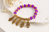 Brand Designer Colors Summer Style Vintage Bracelet Crystal Alloy Hamsa Hand Fatima Bracelets Trendy Classic Jewelry