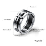 Brand New Black Ring Man Fashion Male Jewelry Accessories Wide Cool Cross Rings For Men Titanium Steel Mens Rings Anel