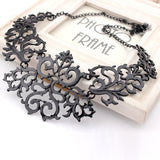 Brilliant quality Fashion Women Hollow Bib Choker Statement Vintage Paper cut necklaces pendants 