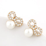 Brincos Simulated Pearl Earrings for Women Crystal Boucle d'oreille Femme Butterfly Fashion Jewelry Stud pendientes bijoux
