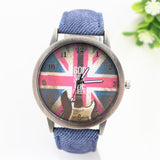 Hot sale uk flag casual watch 11 colors brand quartz watches vintage style women dress wristwatches