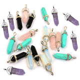 Bullet Shape Natural Stone Real Amethyst Necklaces Turquoise Crystal Stone Quartz Pendants Necklaces For Female