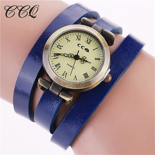 Fashion Vintage Cow Leather Bracelet Roma Watch Women WristWatch Casual Luxury Quartz Watch Relogio Feminino Gift