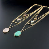 CHOKER Brand Bohemia Body Chain Triangle Necklace Multilayer Turquoise 18K Gold Necklace for Women Boho Summer Jewelry
