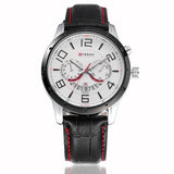 CURREN Brand Men Wristwatch Black Leather Casual Watch Analog Display With Date Quartz Luxury Men Sport Watches