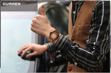 CURREN New Leather Watch Men Luxury Brand Analog Date Display Casual Watch Quartz Watch Men Wristwatch