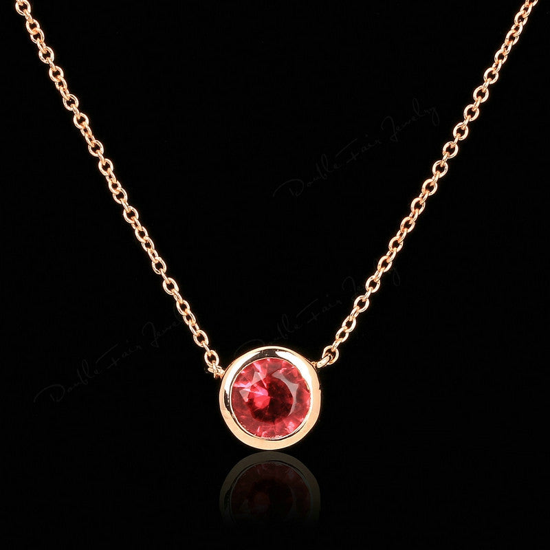 Double Fair Simple Style Cubic Zirconia Necklaces &Pendants Rose Gold Plated Fashion Jewelry For Women Chain Accessiories