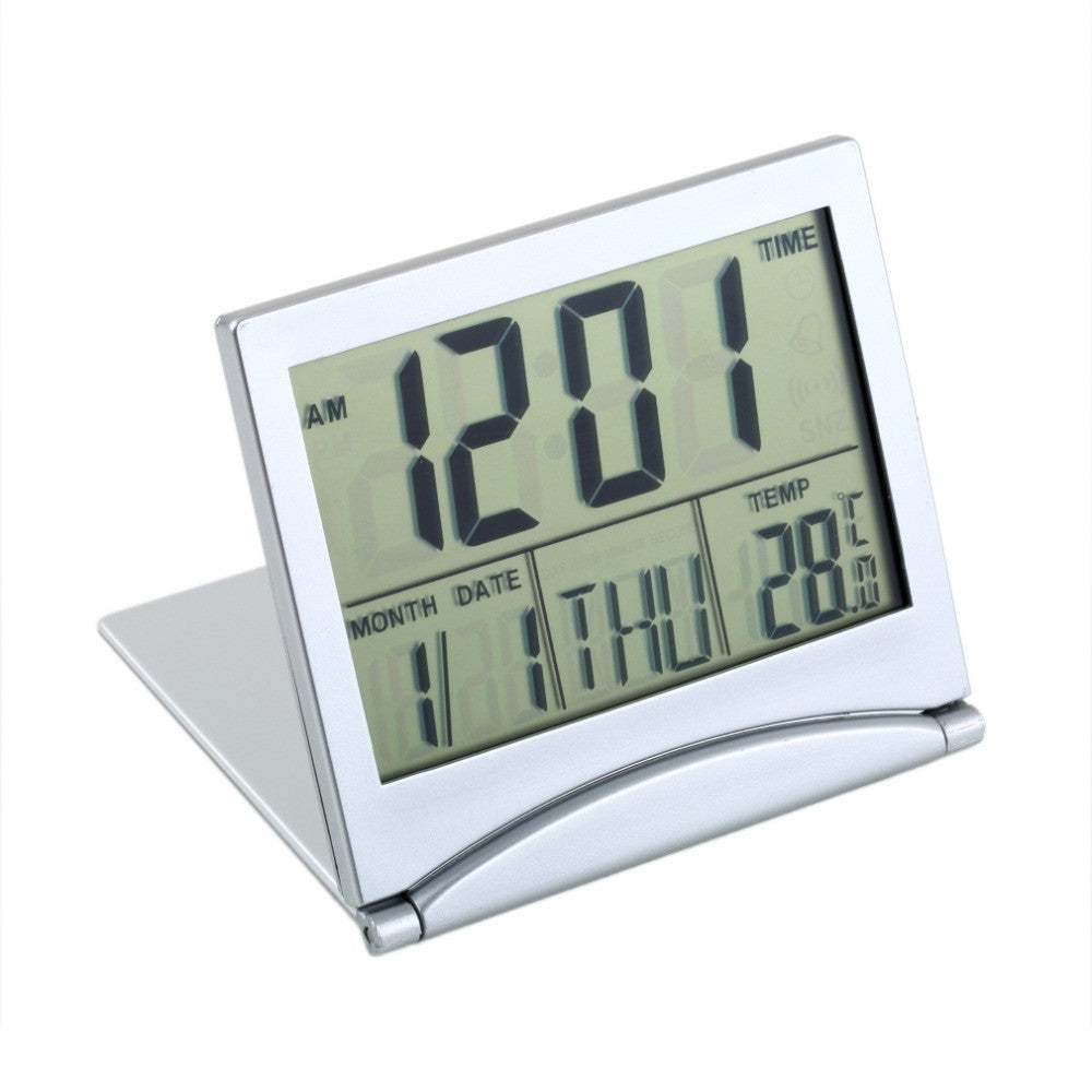 Calendar Alarm Clock Display date time temperature flexible mini Desk Digital LCD Thermometer