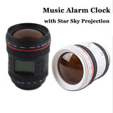 Camera Lens Music Starry Projection Alarm Clock Star Sky Calendar Thermometer Digital LED Backlight Multi-Function Music Clock