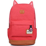 Campus Girl Women Cartoon Cat Ear Shoulder Bag Backpack Schoolbag Women Canvas Backpacks Travel Hiking Bags Rucksack