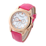 Casual Watches Unisex gold Case Dress watch elegant white dial quartz Watches PU belt analog wristwatches