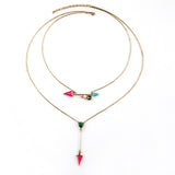 Casual Sporty Fashion All Match Simple Long Retro Two Layer Arrows Pendant Necklace
