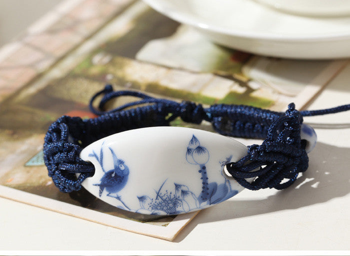 Ceramic Bracelets Blue And White Porcelain Bangles For Men New Fashion Vintage Jewelry Accessories