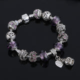 Charm bracelet for Women DIY Crystal Beads Bracelets Pulseira Jewelry Gift