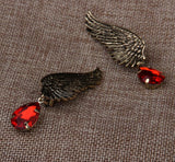 Charm Fashion 1pcs Right Retro Angel Wings Drop Crystal Jewel Tassel Ear Whiite Earrings Jewelry For Women Jewellery