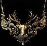 Charming Elk Deer Collar Pendant Classic Vintage Statement Exquisite Choker Necklace Popular Jewelry