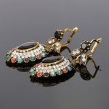 Charms Indian Jewelry Mixed Colorful Stone Crystal Gold Plated Wedding Jewelry Sets For Brides 