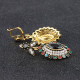 Charms Indian Jewelry Mixed Colorful Stone Crystal Gold Plated Wedding Jewelry Sets For Brides 