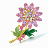 Charms birthstone Fashion Wedding Collar Plant flower Brooch Pins Rhinestone brooch Crystal Scarf vintage brooch Women Jewelry