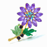 Charms birthstone Fashion Wedding Collar Plant flower Brooch Pins Rhinestone brooch Crystal Scarf vintage brooch Women Jewelry