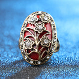 Charms Fashion Vintage Wedding Flower Rings High Quality Plating Flower Design For Women