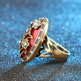 Charms Fashion Vintage Wedding Flower Rings High Quality Plating Flower Design For Women