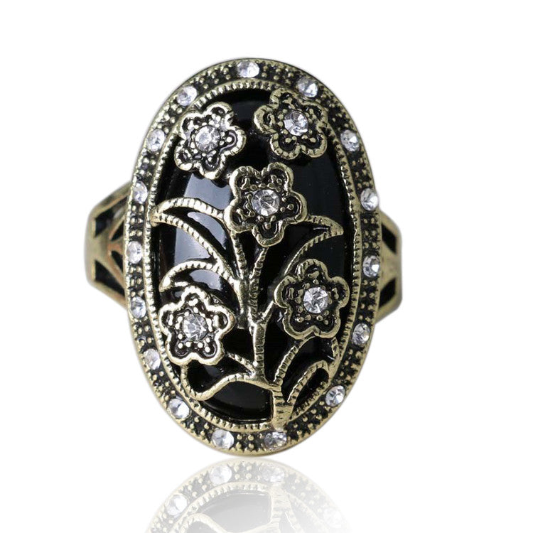 Charms Fashion Vintage Wedding Flower Rings High Quality Plating Flower Design For Women