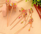 Vintage Chinese Ancient Classical Lady Styling Tools Wedding Hair Accessories Peacock Hair Sticks Butterfly Hairpins Tiara Hair Jewelry