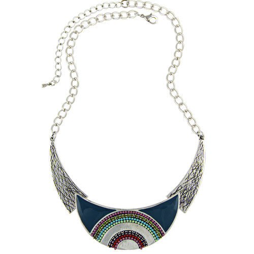 Christmas New Fashion 2016 Moon Collars Vintage Ethnic Colorful Enameling Beads Statement Choker Necklaces Women Retro Jewelry