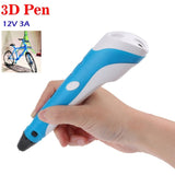 Christmas gift Brand NEW First Generation DIY 3D Printer Pen For Kids AU/US/UK/EU plug With PLA Filament 1.75mm